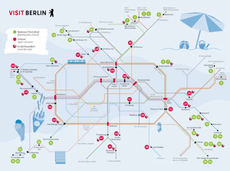 Mapa de Natação de Berlim