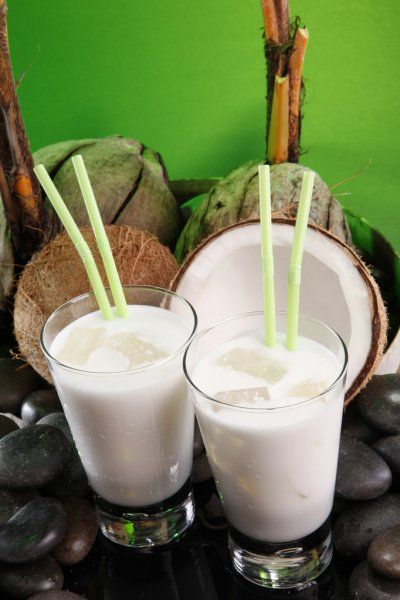 Batida com sorvete de coco